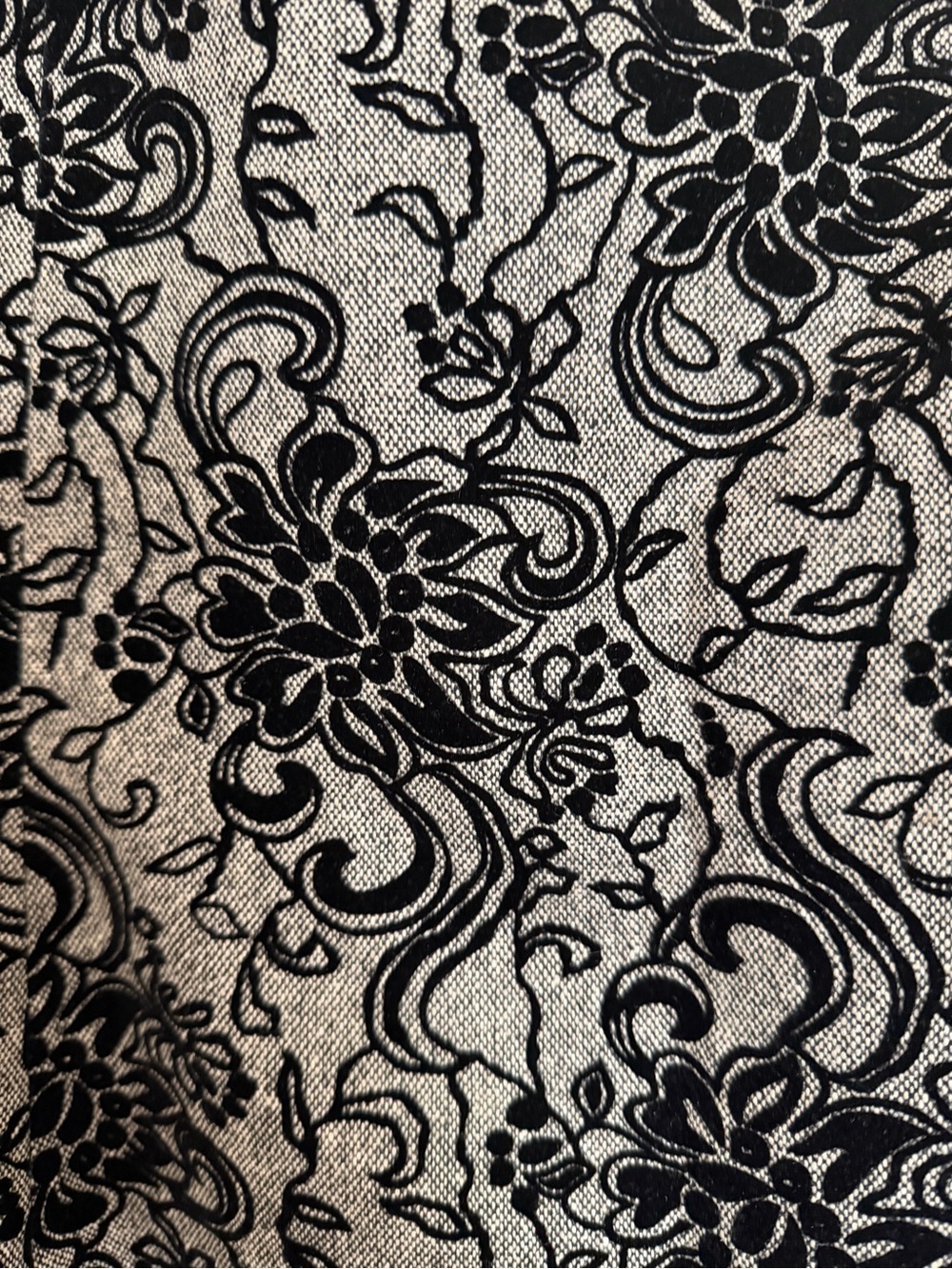 Ann Taylor LOFT Wool Blend Floral Flocked Midi Skirt Size 10 Black Tan - Picture 2 of 5